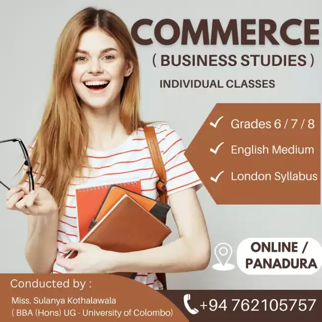 COMMERCE CLASSES - Edexcel & Cambridge Syllabus ( Grades 6 ,7 & 8 )