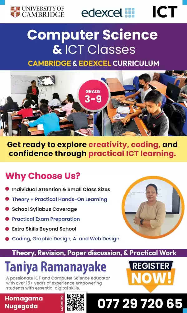 Computer Science classess for Cambridge and Edexcel students from Grades 3–9