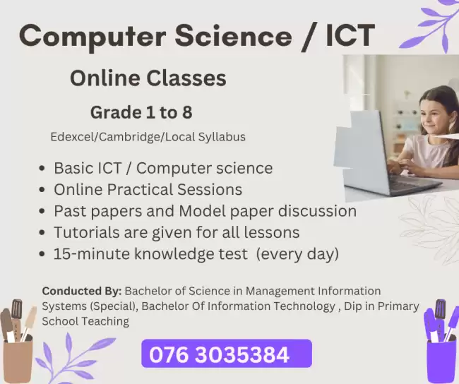 Computer Science / ICT class (online) Grade 1 - 8