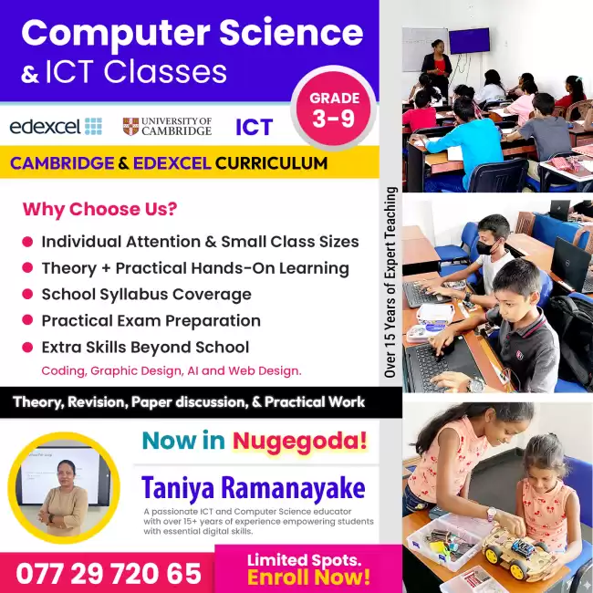Computer Science & ICT Classes – in Nugegoda and Homagama