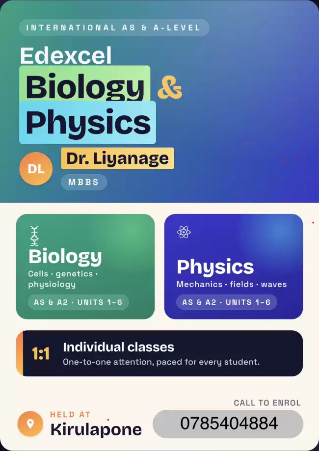 Edexcel A/L Biology and Physics