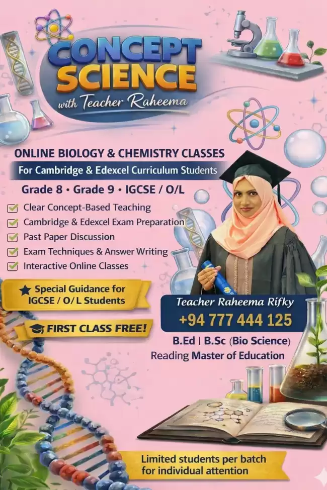Edexcel amd Cambridge Science Classes (Chemistry/ Biology)