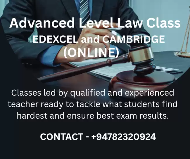 EDEXCEL AND CAMBRIDGE ADVANCED LEVEL LAW CLASS (ONLINE)