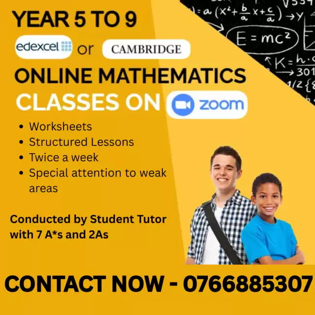 EDEXCEL AND CAMBRIDGE Online Mathematics Classes Grade 4 - 8 (Year 5 - 9)