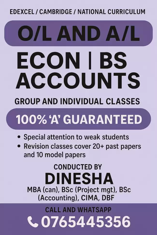 EDEXCEL / CAMBRIDGE 0/L and A/L Econ BS Accounts