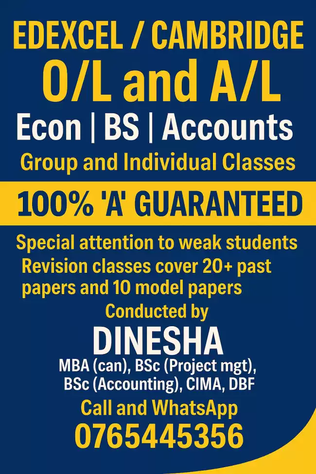 EDEXCEL / CAMBRIDGE 0/L and A/L Econ BS Accounts Group and Individual Classes