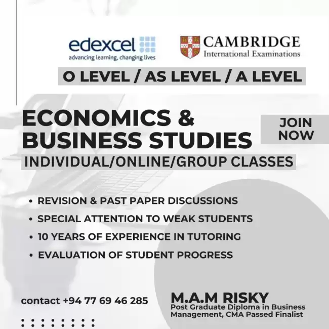 Edexcel / Cambridge - A/L And O/L - Economics And Business Studies