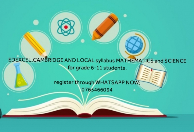 EDEXCEL, CAMBRIDGE and LOCAL SYLLABUS  MATHEMATICS and SCIENCE from grade 6-11