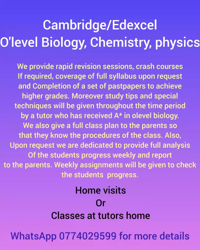 Edexcel/Cambridge Biology