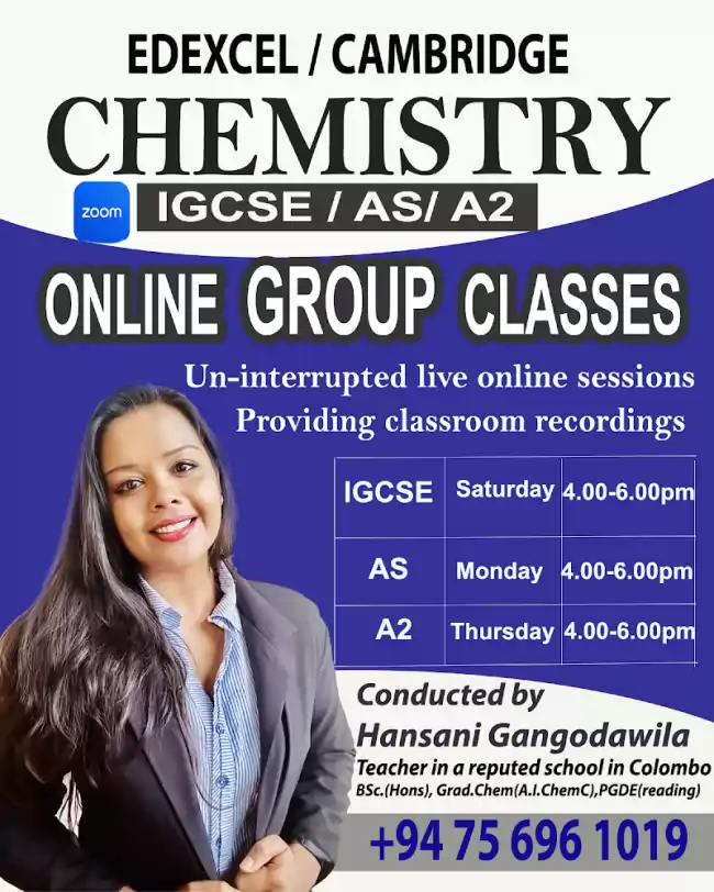 Edexcel / Cambridge Chemistry Online Group classes