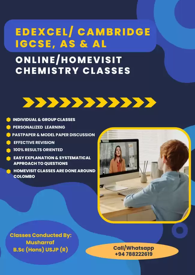 Edexcel Cambridge Chemistry Online/ Home visit classes
