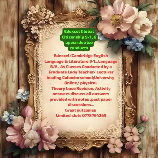 Edexcel/ Cambridge English Language & Literature 9-1, year 6 upwards/ Edexcel Global Citizenship 9-1, 6 ....