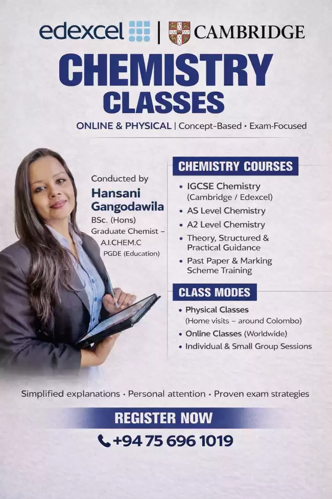 EDEXCEL | CAMBRIDGE (IAL / IGCSE) CHEMISTRY CLASSES