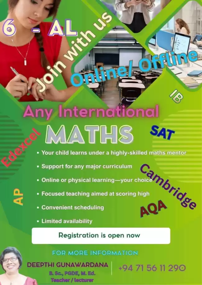 Edexcel / Cambridge /Local Maths class @ Pannipitiya