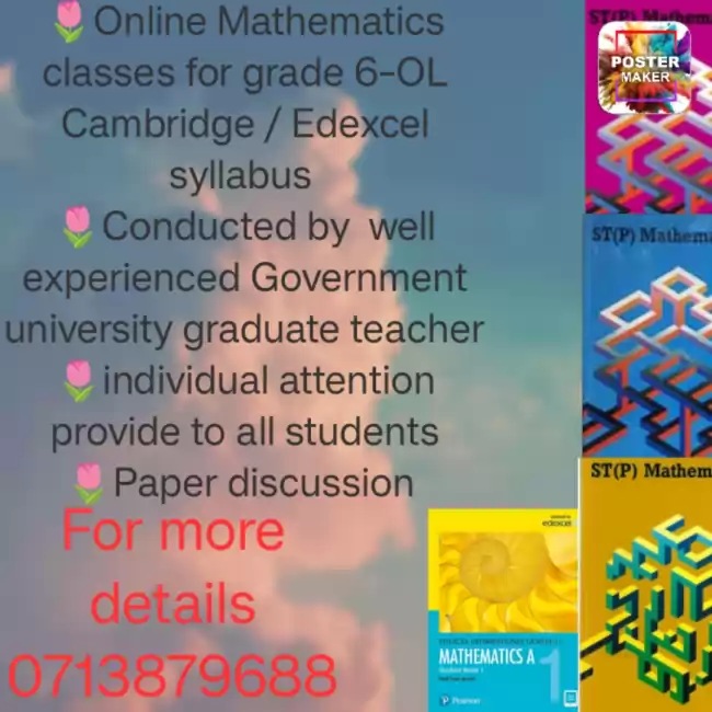 Edexcel/ Cambridge Mathematics classes available for grade 6-OL