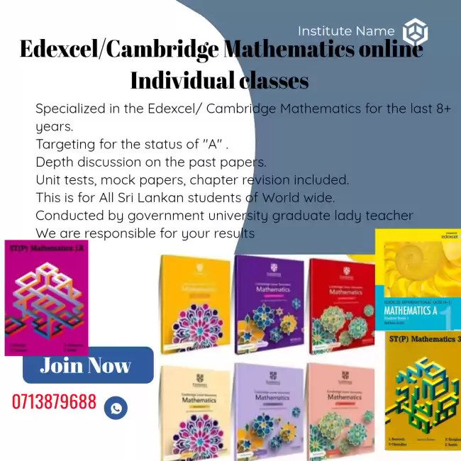 Edexcel/ cambridge mathematics classes available for grade 6-OL