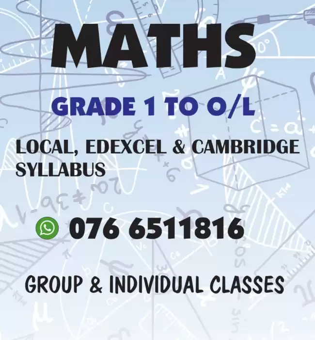 Edexcel, Cambridge Maths and English medium Maths classes