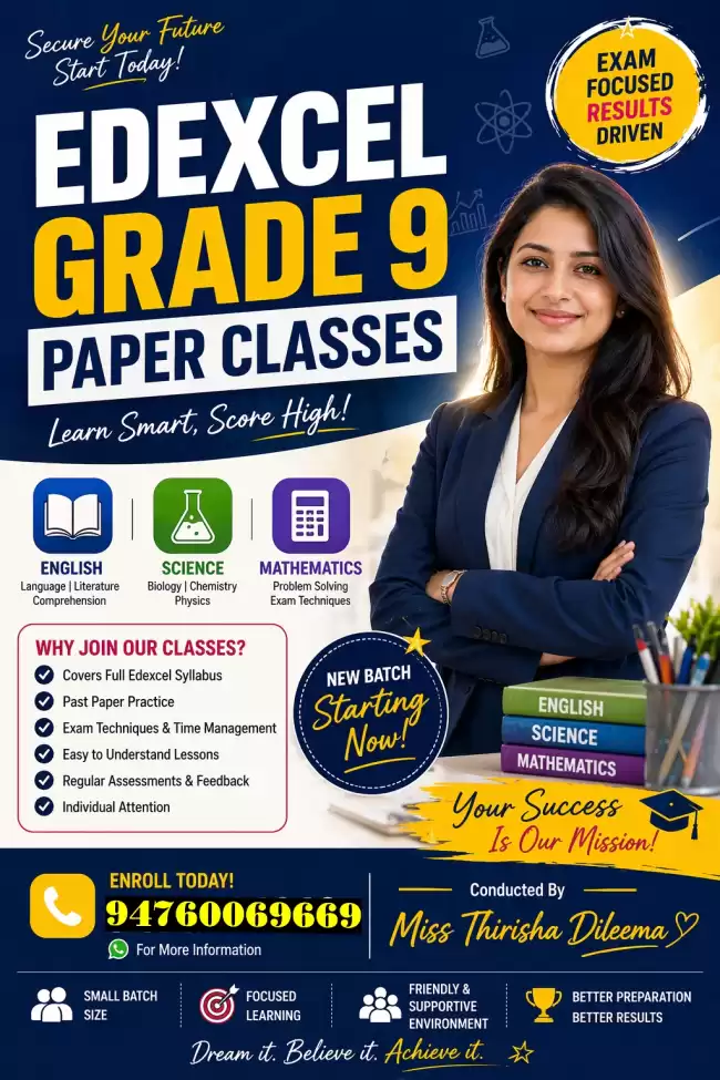 🎓✨ Edexcel Grade 9 Paper Classes Starting Now! ✨🎓 :✔ English✔ Science✔ Mathematics