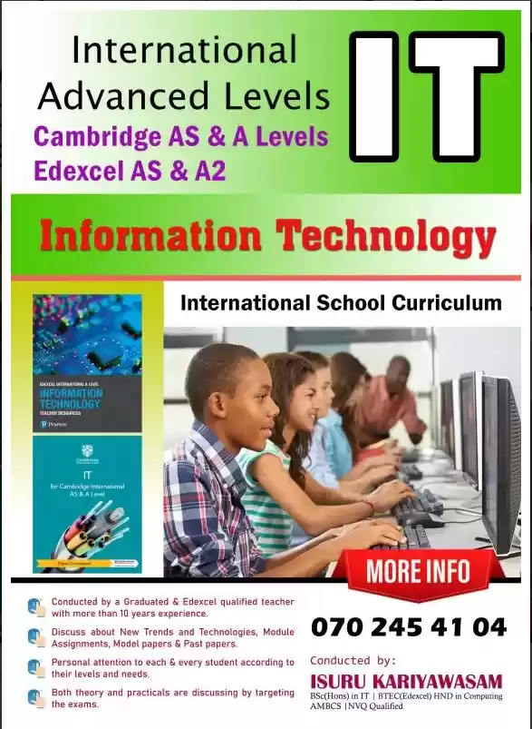 Edexcel IAL IT (AS & A2) | Information Technology - Home Visiting & Online