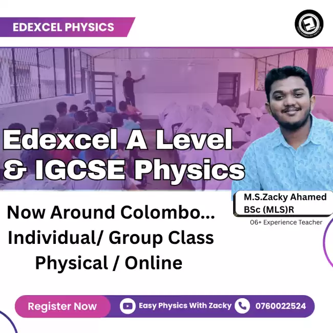 Edexcel & Local English Medium Physics Classes English and Tamil Medium