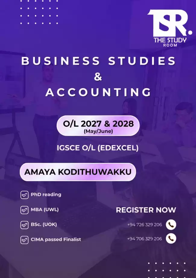 Edexcel Olevel (IGSCE) group classes for Business Studies and Accounting
