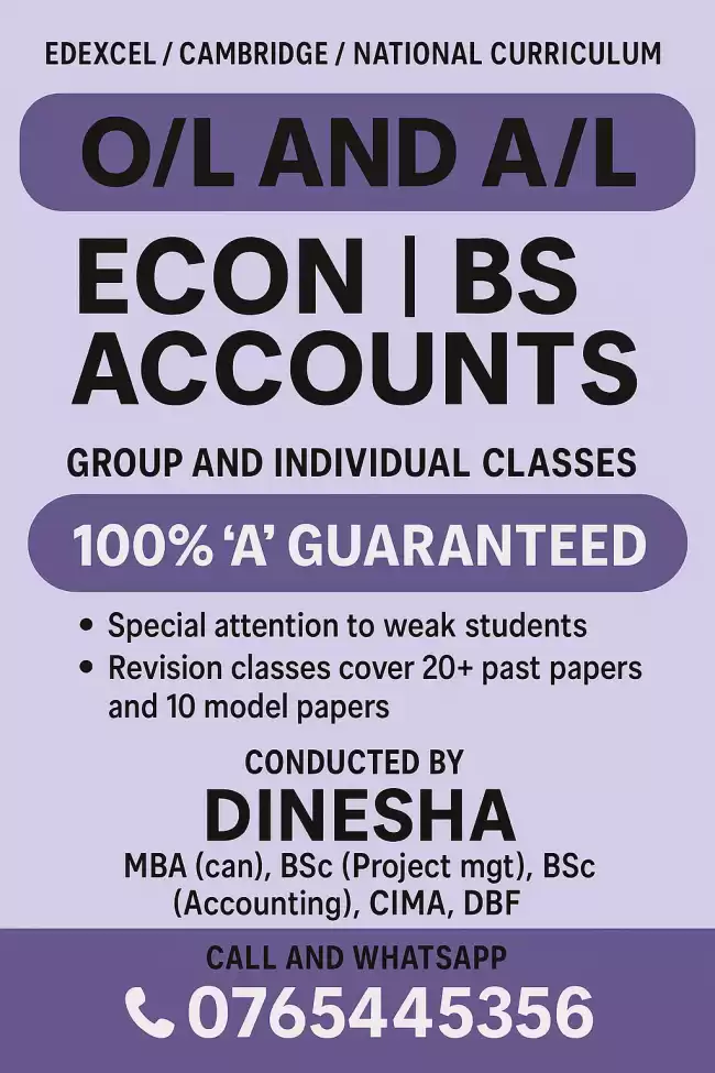 edexcell CAMBRIDGE International Examinations O/L and A/L Econ | BS | Accounting