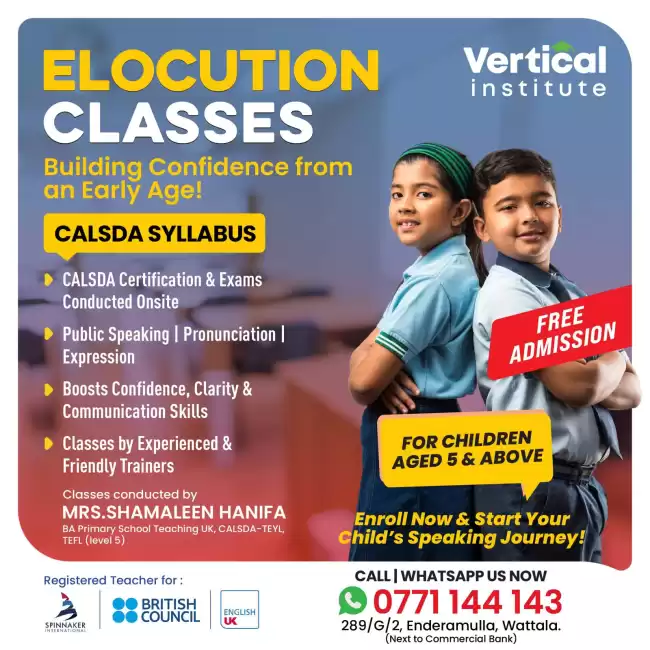 Elocution classes -(CALSDA) from age 5 and above