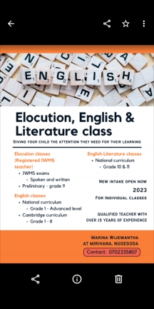 English and Elocution classes