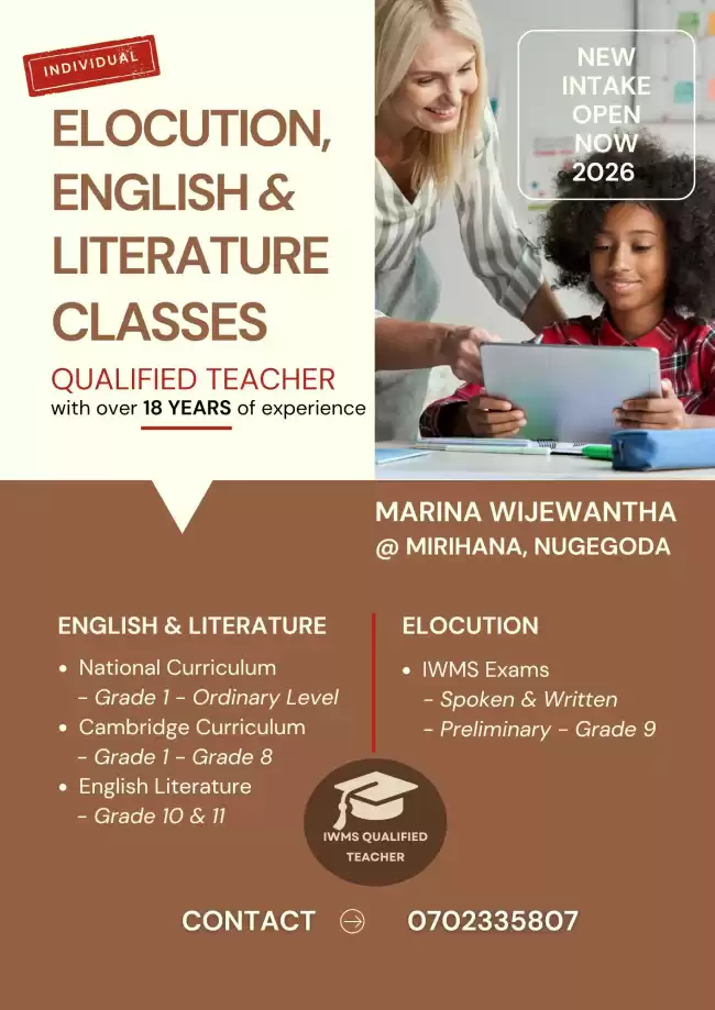 English and Elocution classes in Nugegoda