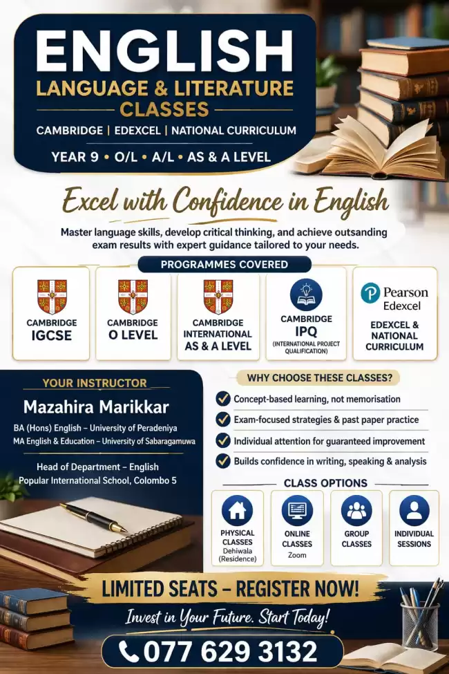 English and English Literature Classes