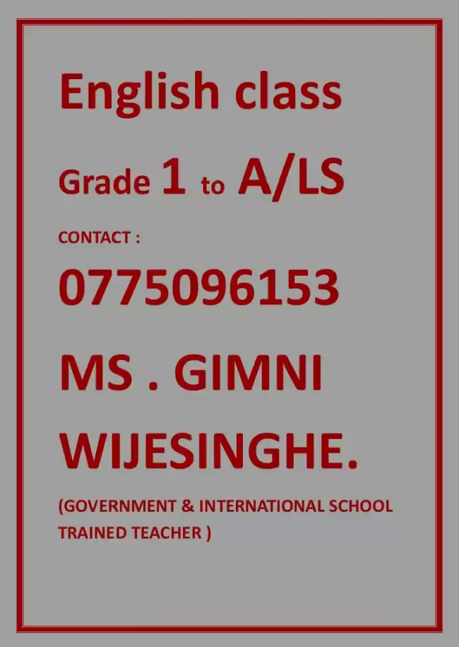 English Class For Grade 1 to A/Ls