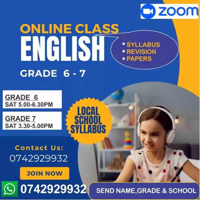 English Class for grade 6 - 7 students