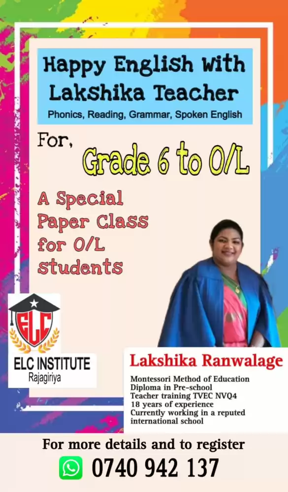 English Class From Grade 6 to O/L