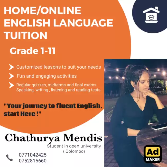 English class grade 5-11 Online and home visit