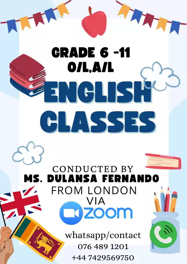 English Classes 6,7,8,8,9,10,11,A/L