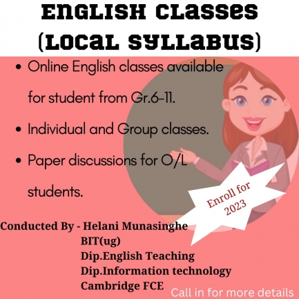 English classes available for Local Syllabus students