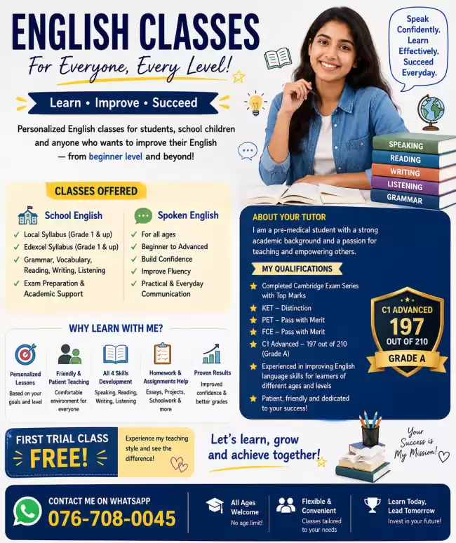 English Classes for All Ages