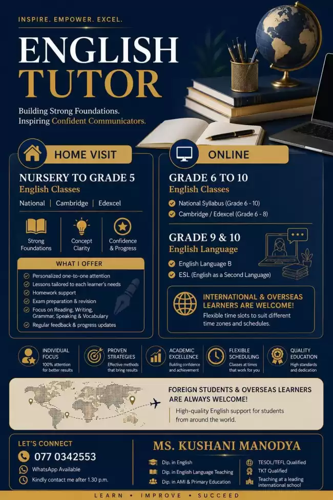 English Classes for Cambridge/Edexcel and National curriculum
