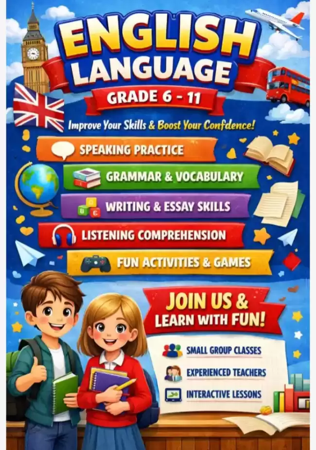 ENGLISH CLASSES FOR GRADE 1-11