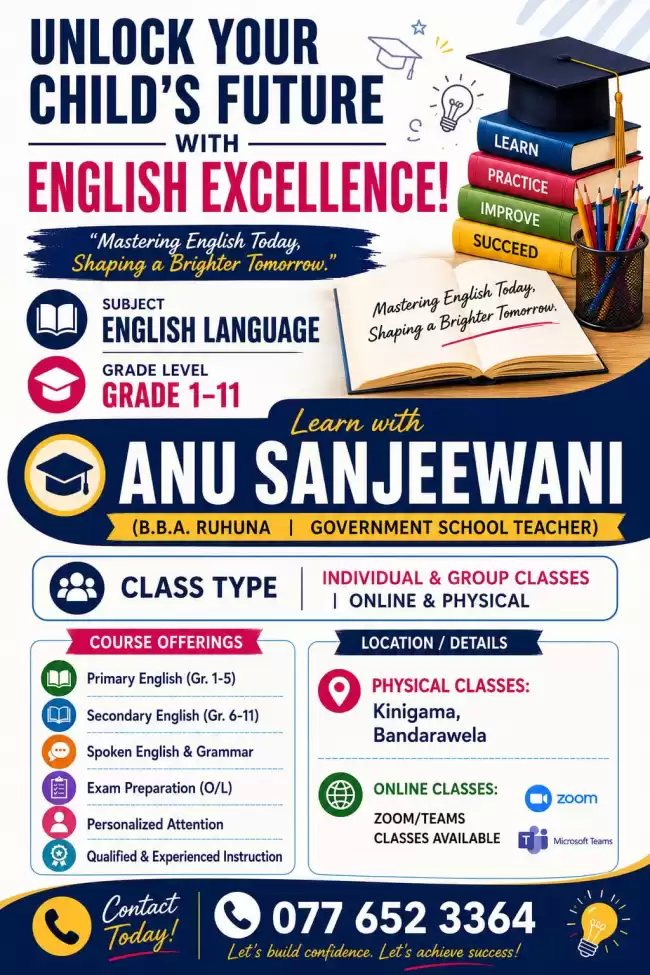 English classes for grade 1-11