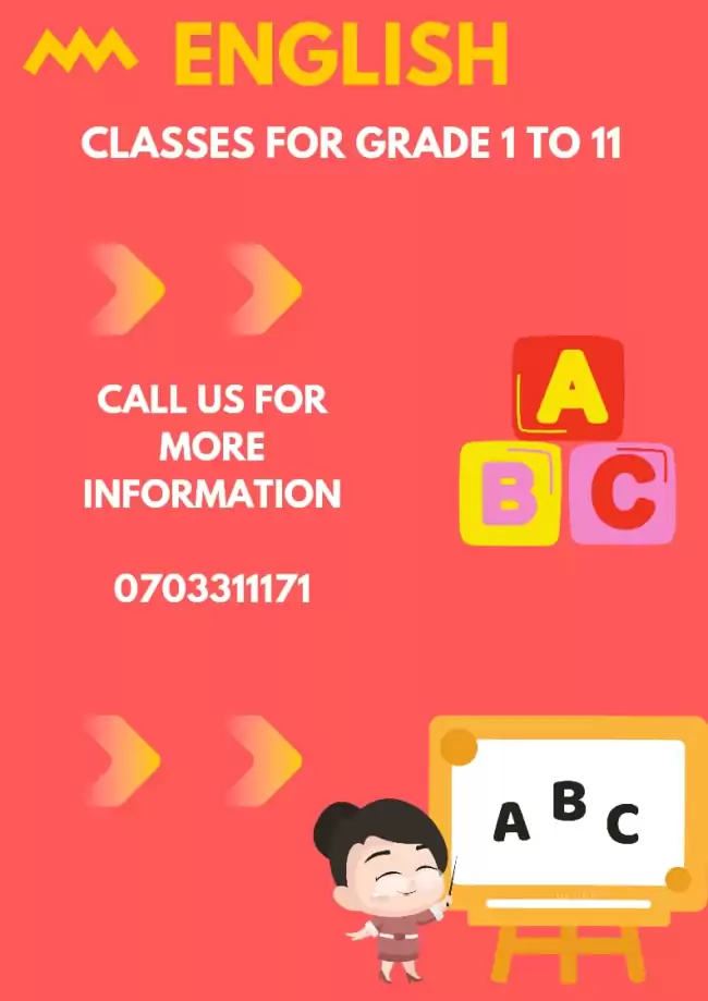 English Classes For Grade 1,2,3,4,5 ( Individual )