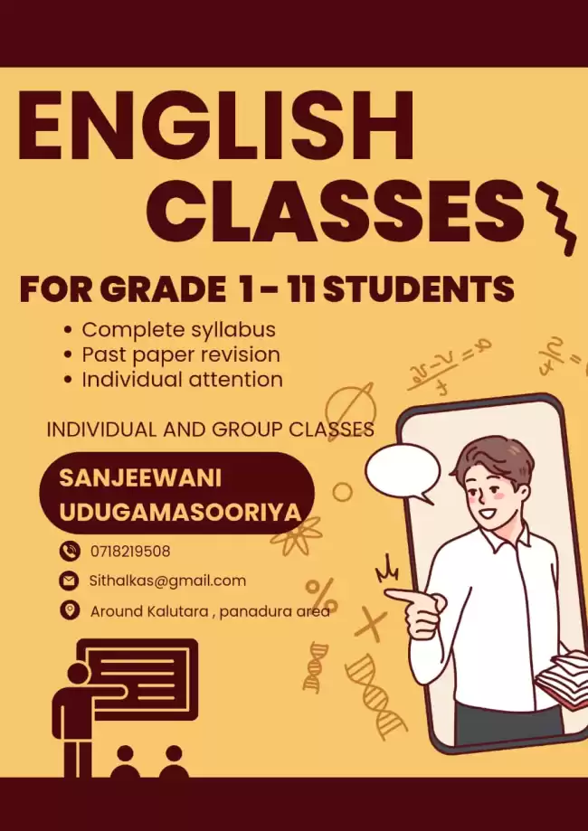 English classes for grade 1 - A/l