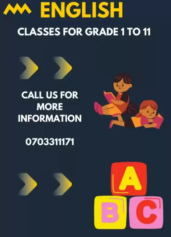 English Classes for Grade 1 to 11