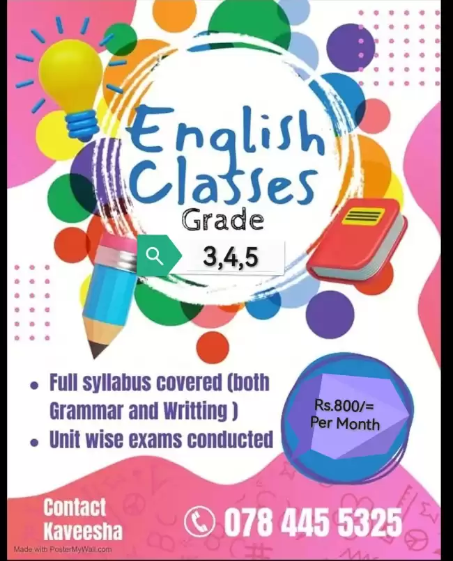 English classes for Grade 3,4,5