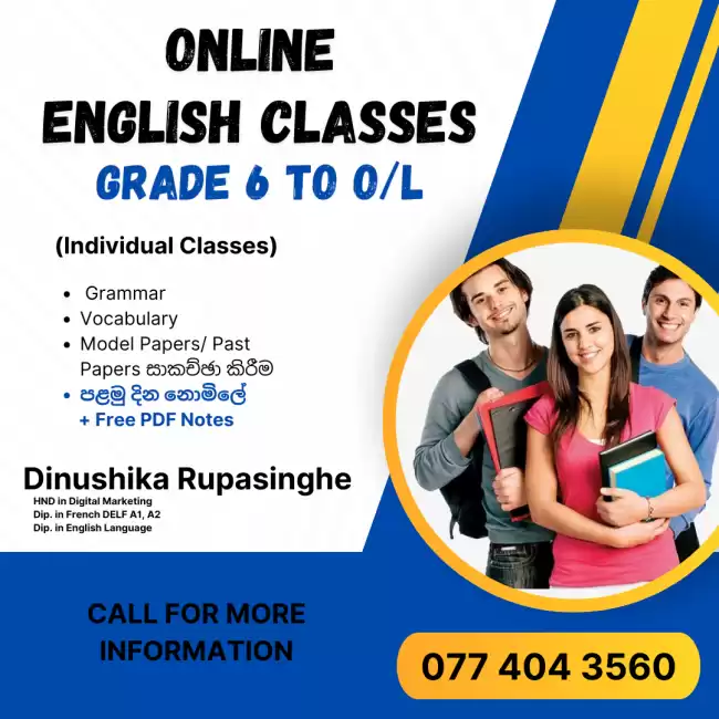 English Classes for Grade 6 to 11(ONLINE)