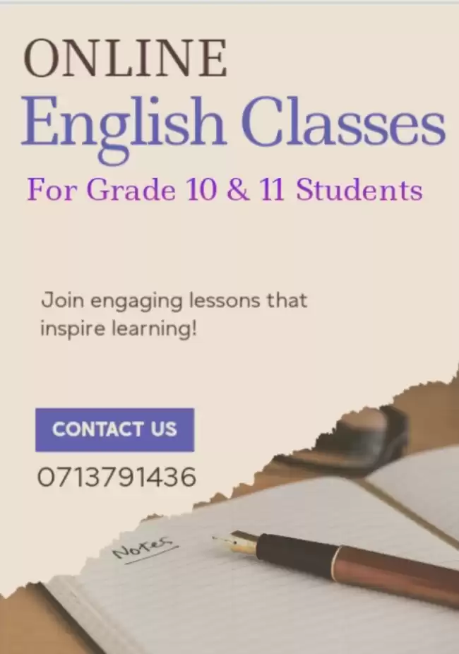English classes for grade 8, 9, 10 & 11 students