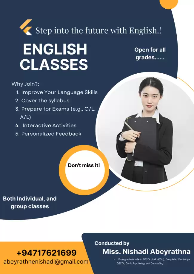 English Classes for New Grades - 2025