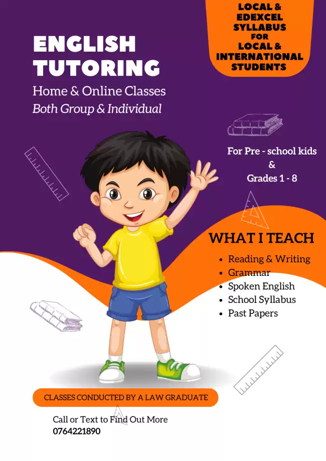 English Classes for Preschool to Grade 8 Students – Online & In-Person