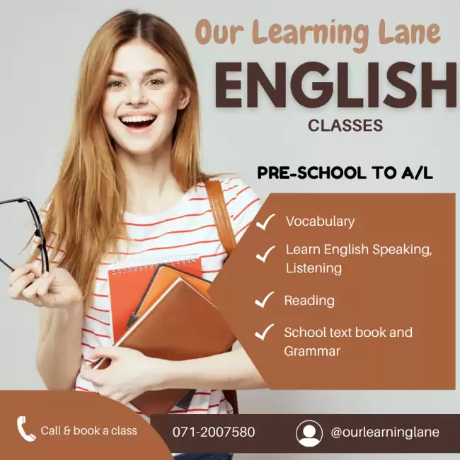 English Classes from Pre-school to A/L