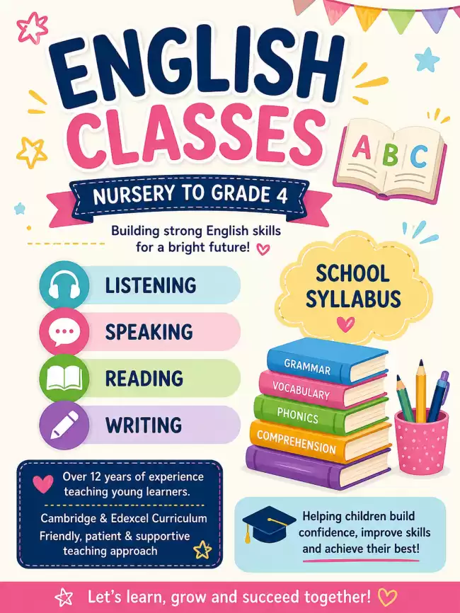English Classes (Nursery to Grade 4)